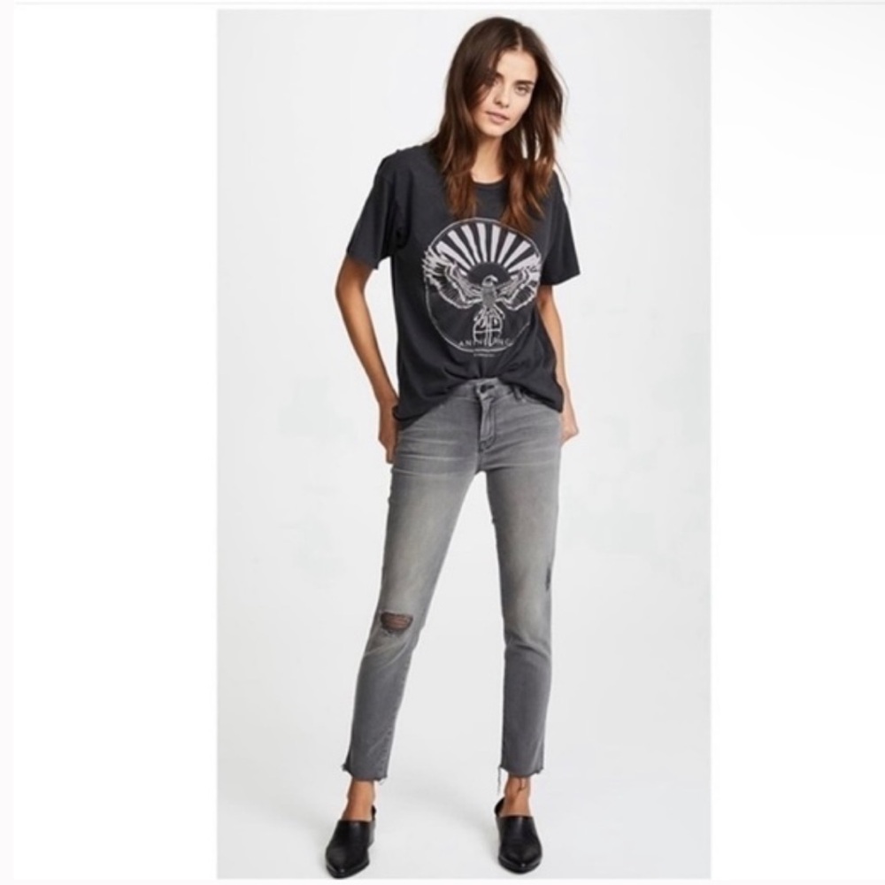 MOTHER Jean Looker‎ ankle fray Last chance saloon grey 26 distressed